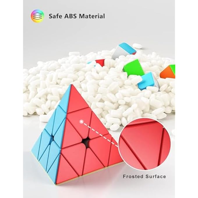 QIYI QIMING PYRAMID STICKERLESS SPEED AND TRIANGLE CUBE PUZZLE - 3X3X3 STICKERLESS PYRAMID SPEED CUBE TRIANGLE CUBE PUZZLE MAGIC CUBE - EDUCATIONAL TOY - 3D PUZZEL AND STRESS REDUCTION - Image 2